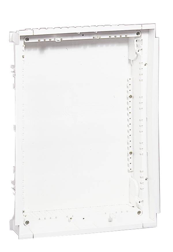 Weißes, rechteckiges Kunststoffgehäuse, vermutlich für elektronische oder elektrische Installationen, ohne sichtbare Teile oder Beschriftungen.