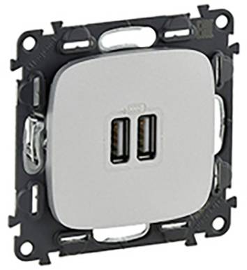 Legrand USB-Steckdose Valena Life Allure Aluminium 754997 1St.