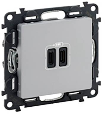 Legrand USB-Steckdose Valena Life Allure Aluminium 753307 5St.