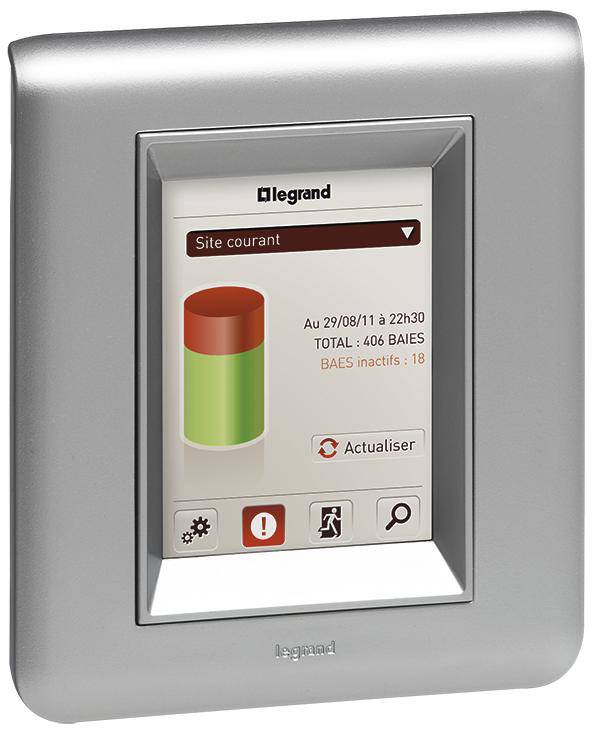 Ein elektronisches Kontrollpanel zeigt farbige Säulen zur Statusanzeige. Text zeigt das Datum '29/08/11', Gesamtanzahl '406', inaktiv '18'.