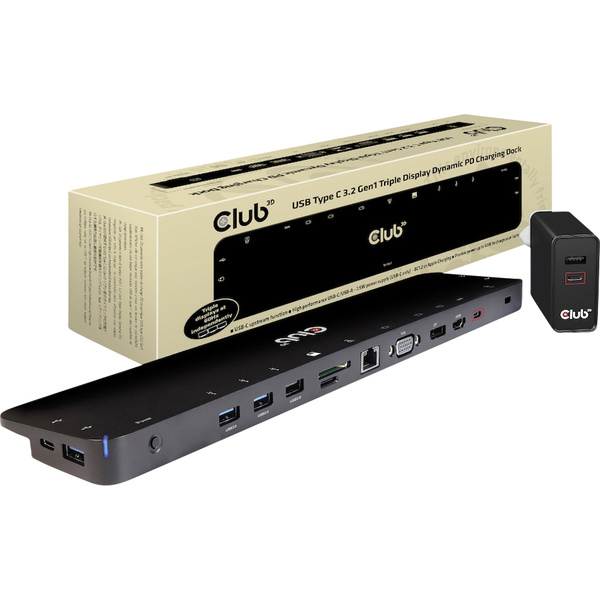 club3D CSV-1564 Station d'accueil pour PC portable USB-C™ Adapté aux marques: universel