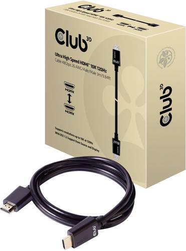 Club3D HDMI Anschlusskabel HDMI-A Stecker, HDMI-A Stecker 3.00m Schwarz CAC-1373 Flammwidrig HDMI-Ka