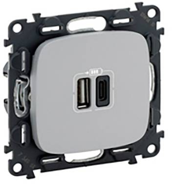 Legrand USB-Steckdose Valena Life Allure Aluminium 754967 1St.