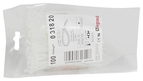 Legrand 031820 031820 Kabelbinder 95mm 2.40mm Natur 2000St.