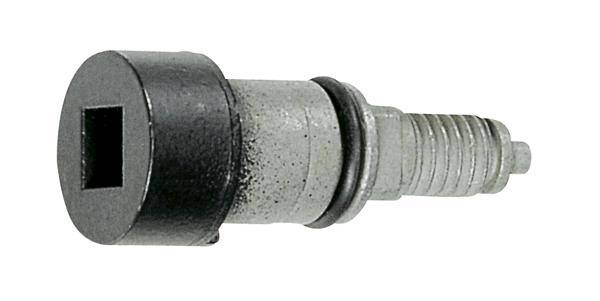 Ein stählerner Schraubenadapter mit quadratischer Öffnung, geeignet zum Verbinden von Werkzeug- und Maschinenanwendungen.