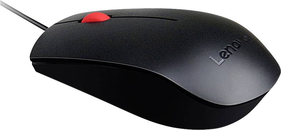 Lenovo Essential Ergonomische Maus USB Optisch Schwarz 3 Tasten 1600 dpi Ergonomisch