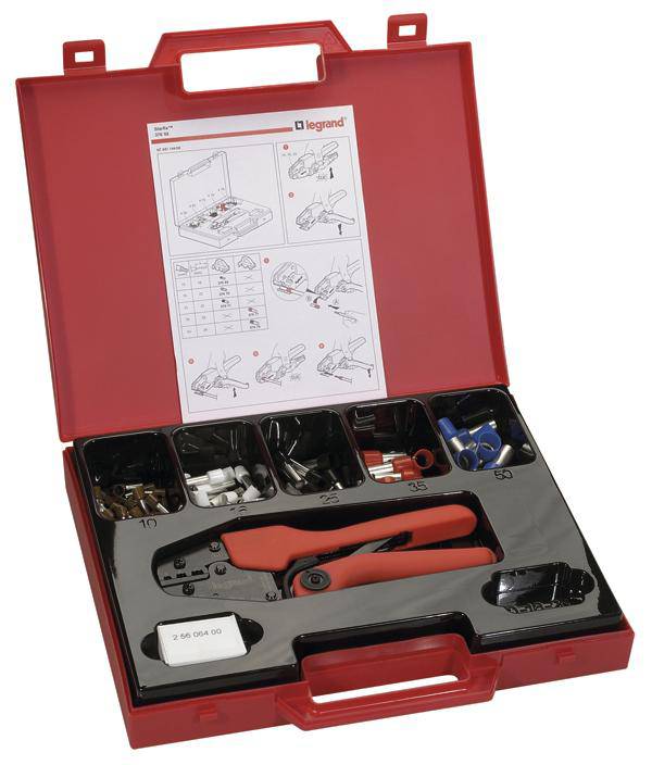Legrand 037692 Crimpzangen-Set Aderendhülsen 50 bis 10mm² Inkl. Aderendhülsensortiment im Koffer
