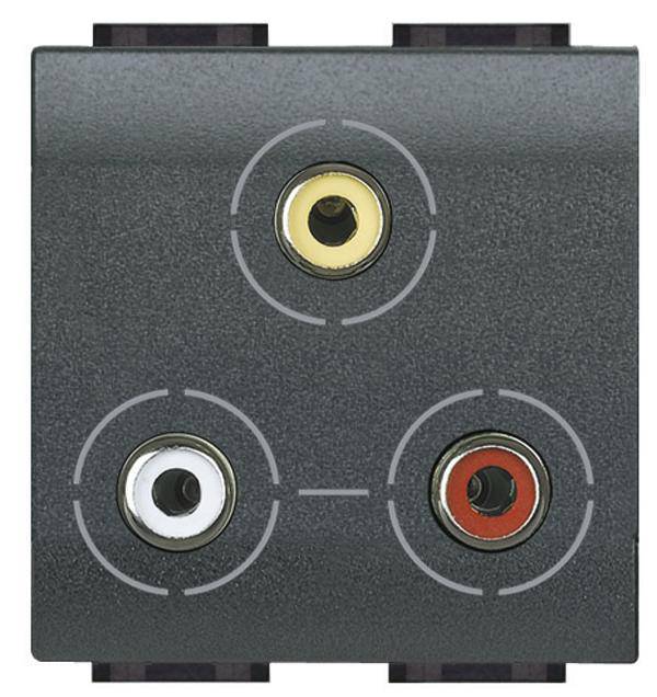 Legrand Cinch-Anschlussdose Living&Light Grau L4283 1St.