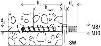 Fischer 546395 ULTRACUT FBS II 6x25 M8/19 Betonschraube 6 mm 25 mm Außensechskant Stahl galvanisch verzinkt 100 St.