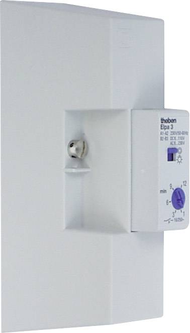 Elektronischer Zeitschalter für Wandmontage, zeigt eine Skala mit Zeitintervallen von 1 bis 12 Minuten zum Einstellen der Zeit.