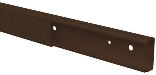 Braunes Metallwinkelprofil mit drei runden Löchern entlang der Fläche.