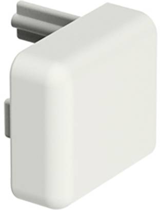Weiße, rechteckige Kunststoffabdeckung mit abgerundeten Kanten und zwei hervorstehenden Befestigungsclips auf der Rückseite.