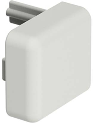 Ein graues, rechteckiges Kunststoffteil, seitlich abgebildet. Hat zwei herausragende Steckverbindungen an einer Seite.