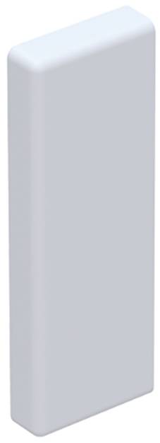 Blaugraues, rechteckiges Kissen in einer stehenden Position.