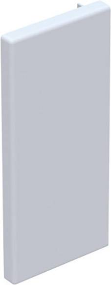 Ein rechteckiger, hellgrauer Quader, der ein flaches, einfaches Design zeigt.