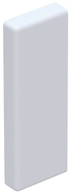 Grauer, rechteckiger, vertikaler Quader, minimalistisch gestaltet.