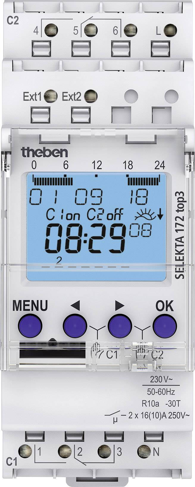 Theben SELEKTA 172 top3 Hutschienen-Zeitschaltuhr 230 V/AC