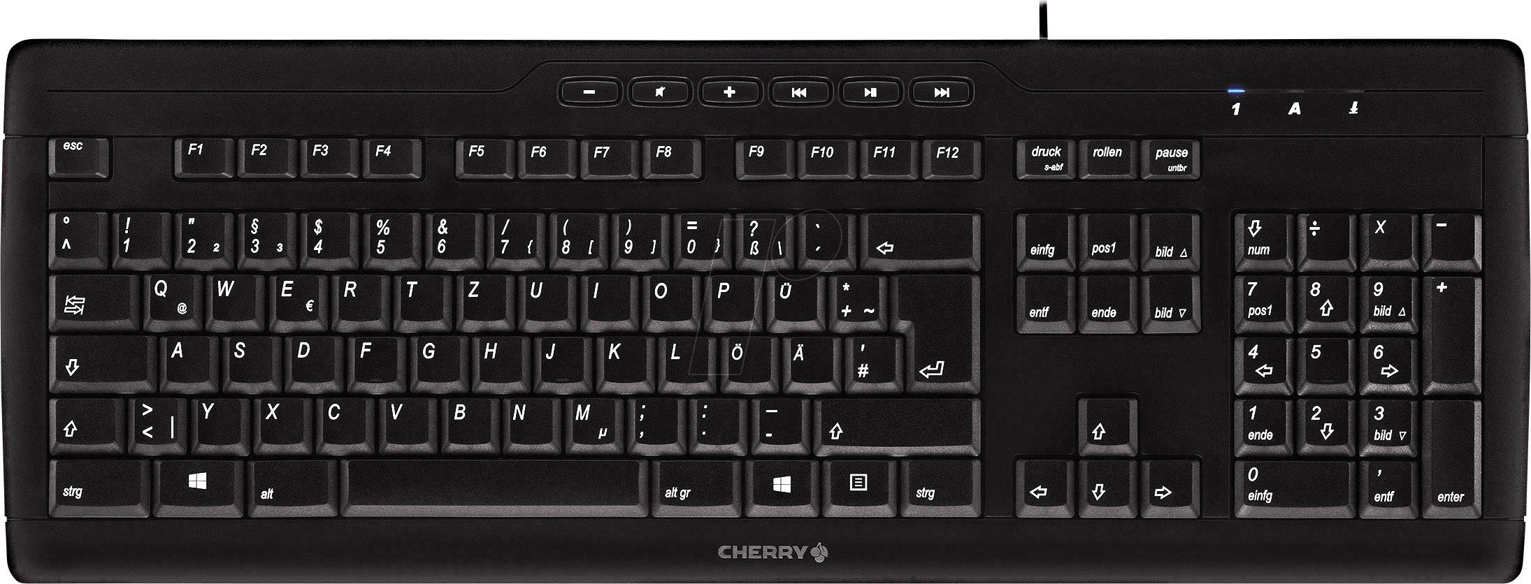 CHERRY STREAM 3.0 USB Tastatur Schweiz, QWERTZ Schwarz
