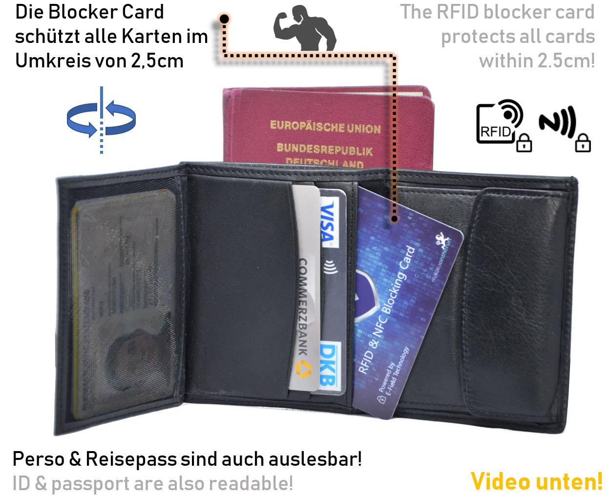 Makaka on the run RFID NFC Blocker Karte X000Q75901 1 St. Blau