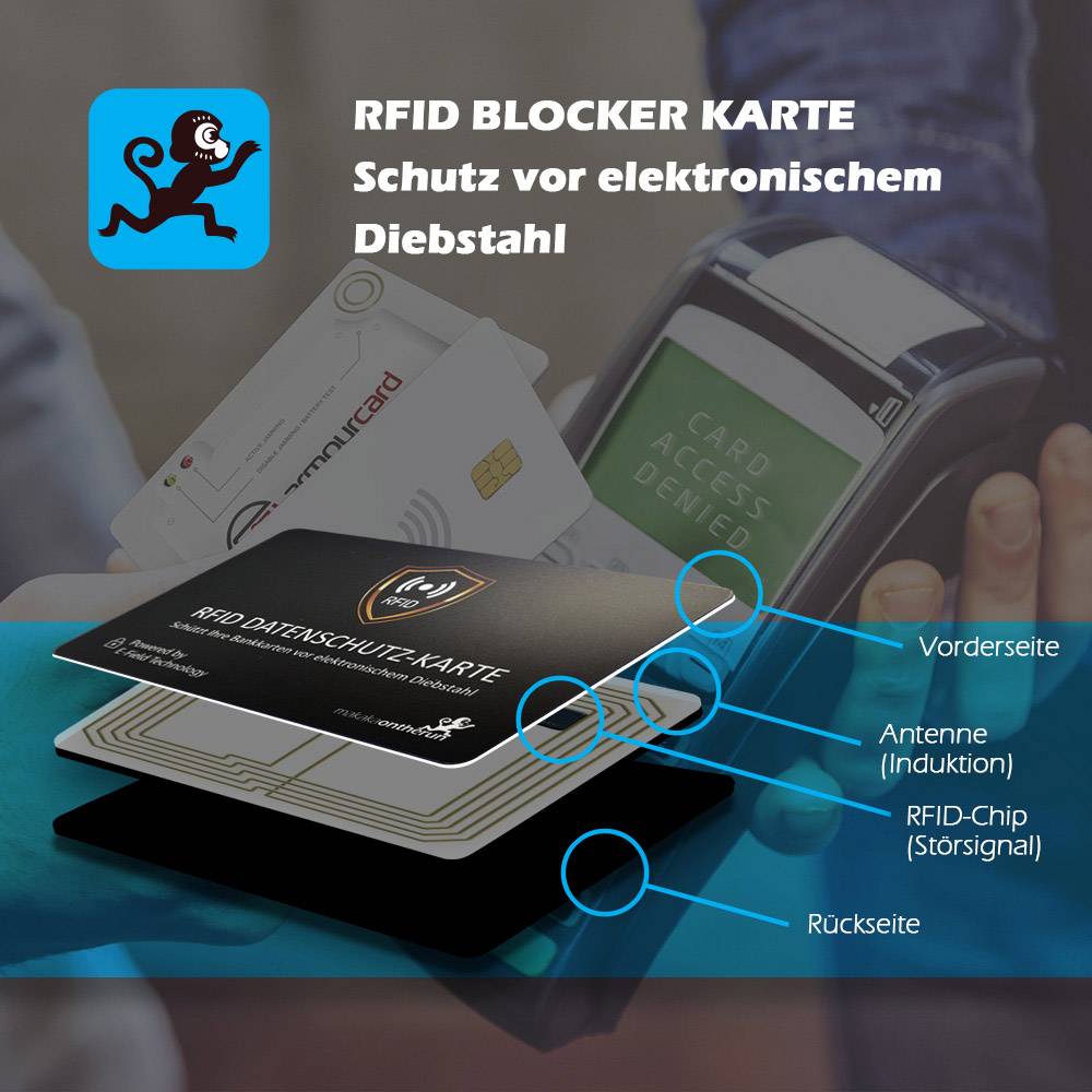 Makaka on the run RFID NFC Blocker Karte X000W4TFY9 1 St. Schwarz