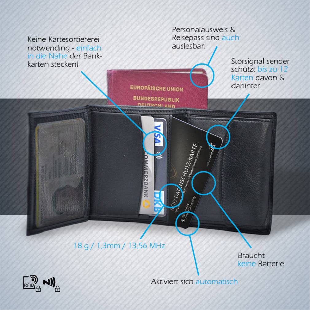 Makaka on the run RFID NFC Blocker Karte Schwarz X000WKF961 2St.