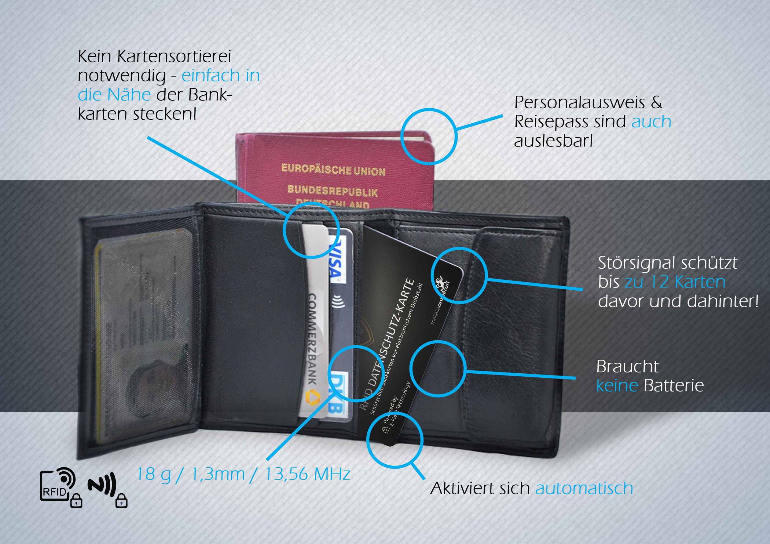 Makaka on the run RFID NFC Blocker Karte Schwarz X000WKF961 2St.