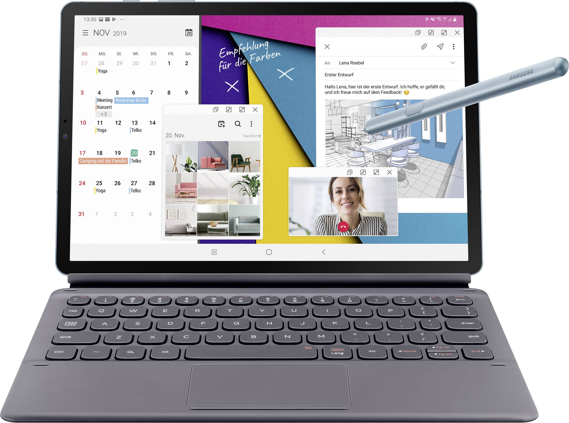 Samsung Galaxy Tab S6 WiFi 128 GB Grau Android-Tablet 26.7 cm (10.5 Zoll) 2.8 GHz Qualcomm® Snapdragon Android™ 9.0 2560 x 1600 Pixel