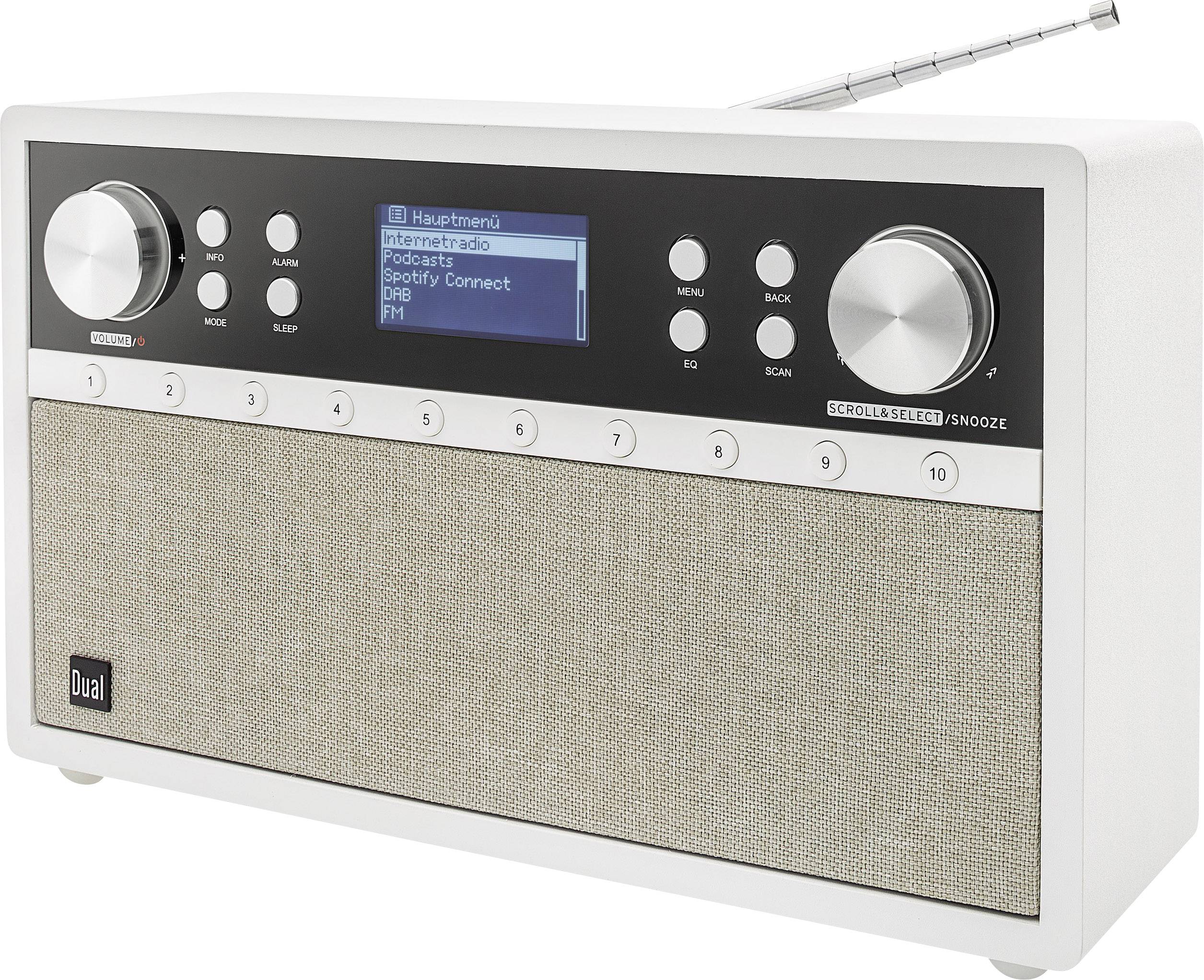 Dual Radiostation IR 105S Internet Tischradio DAB+, UKW AUX, Bluetooth®, Internetradio Spotify Silber