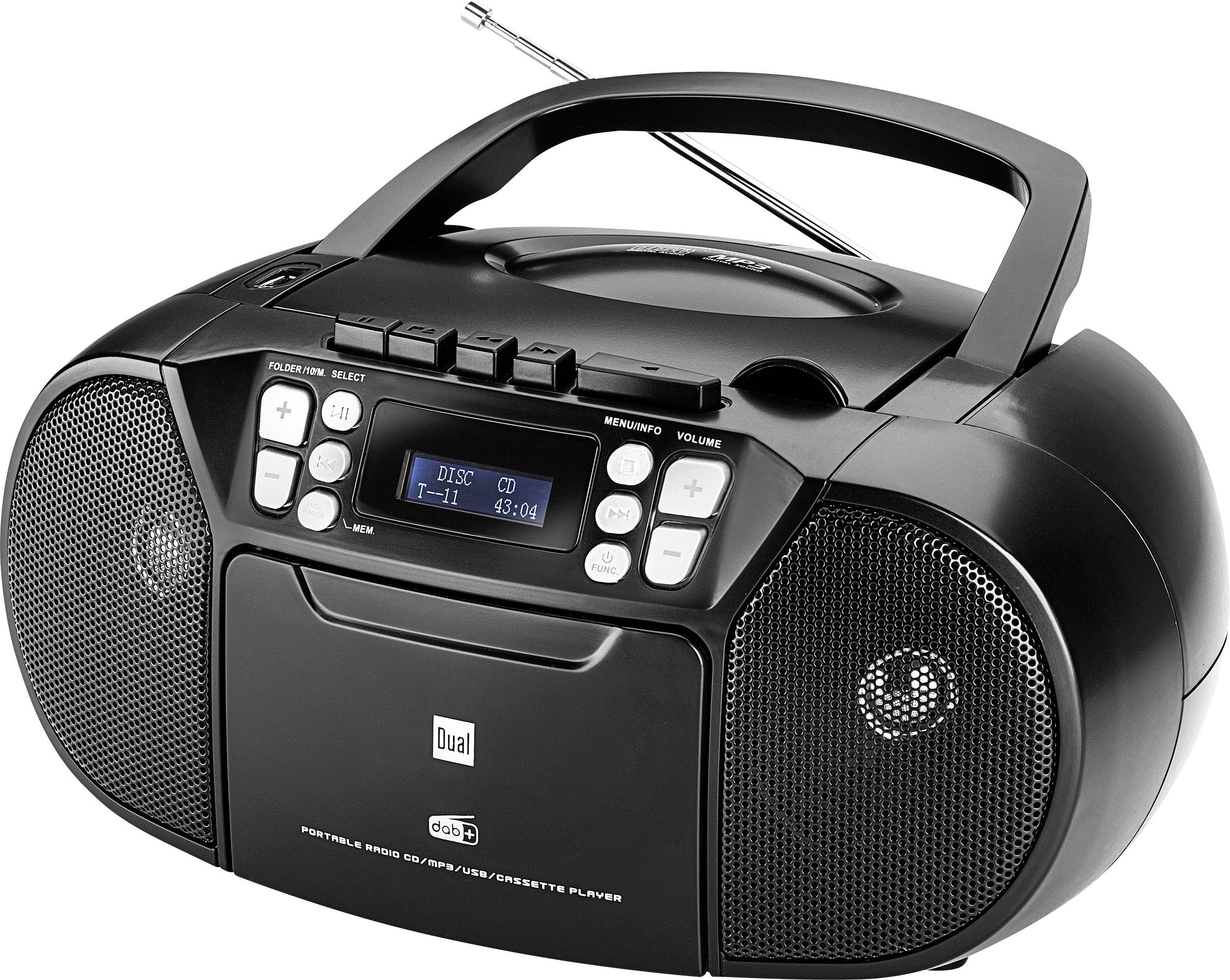 Dual DAB-P 210 CD-Radio DAB+, UKW AUX, CD, Kassette Schwarz