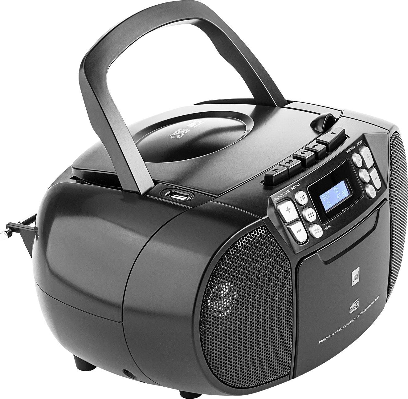 Dual DAB-P 210 CD-Radio DAB+, UKW AUX, CD, Kassette Schwarz