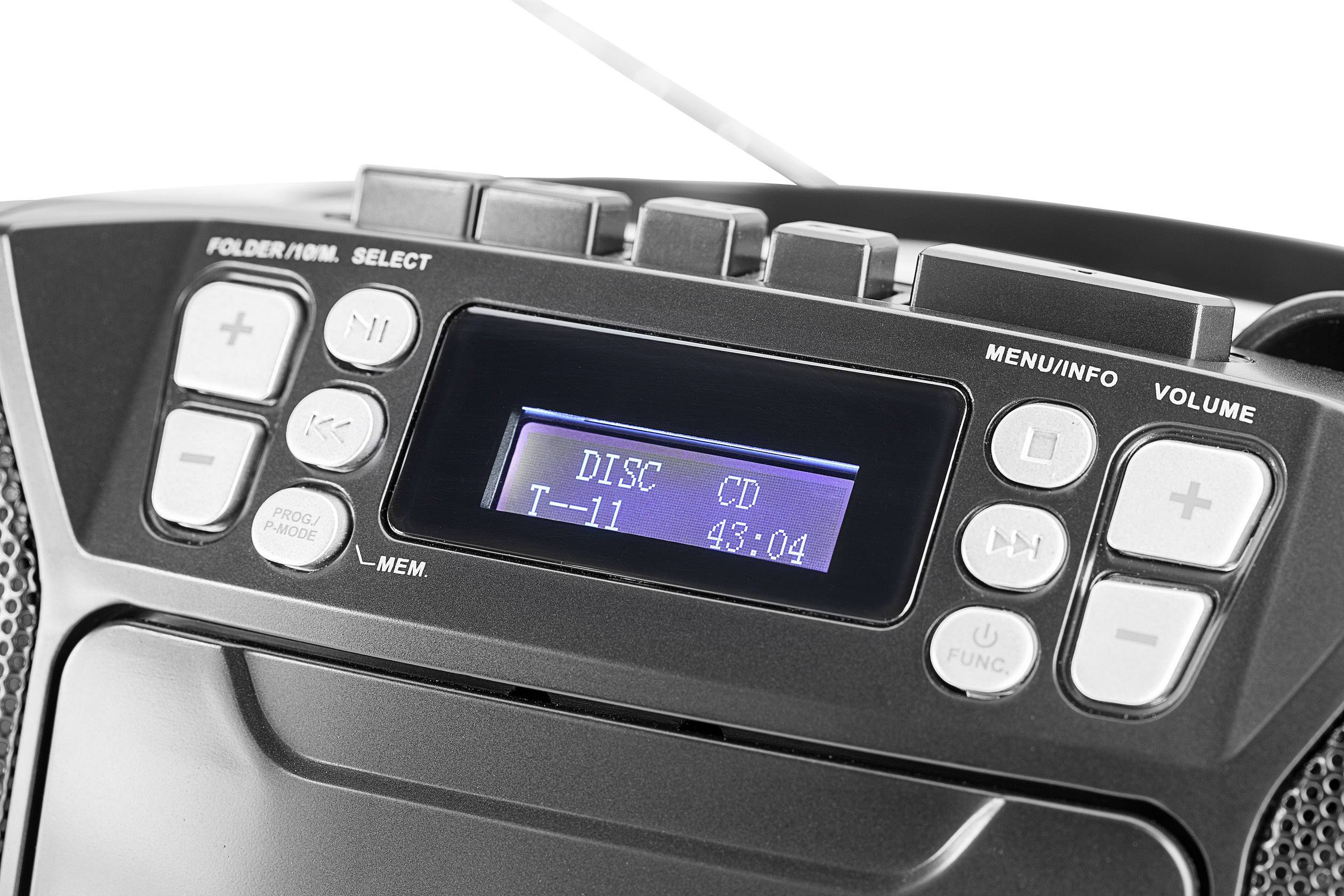Dual DAB-P 210 CD-Radio DAB+, UKW AUX, CD, Kassette Schwarz