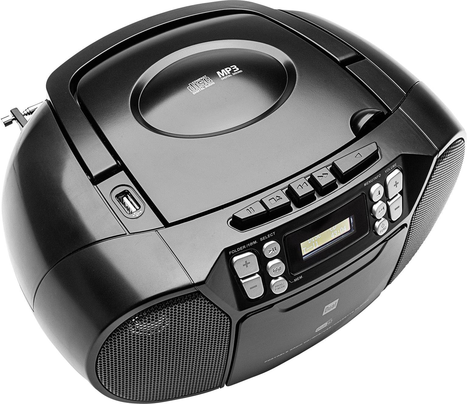 Dual DAB-P 210 CD-Radio DAB+, UKW AUX, CD, Kassette Schwarz