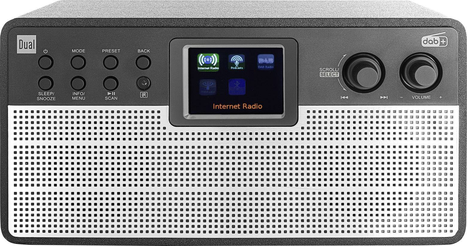 Dual Radiostation IR 100 Internet Tischradio DAB+, UKW Bluetooth®, WLAN, Internetradio Schwarz, Silber