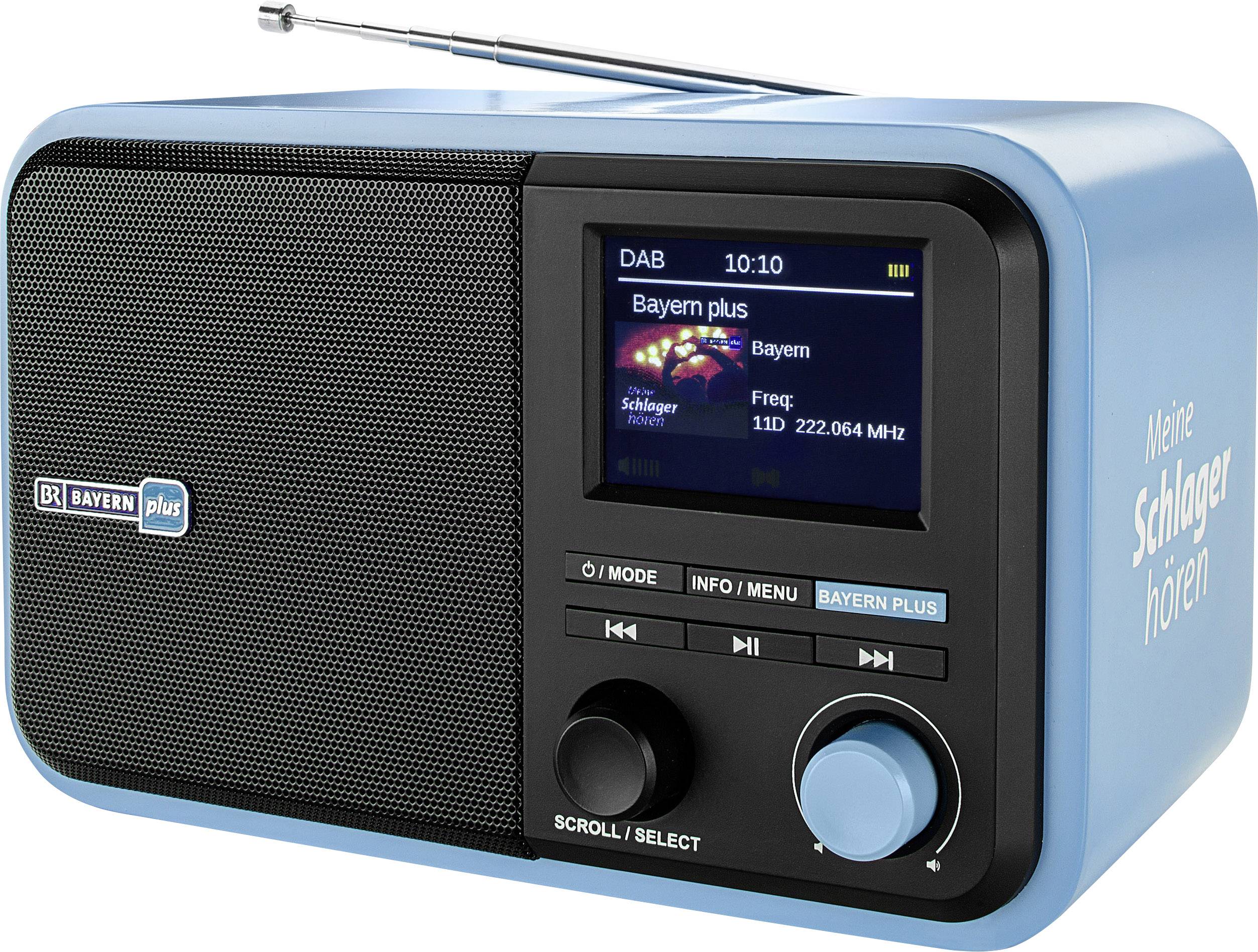 Dual Bayern Plus Tischradio DAB+, UKW AUX, Bluetooth®, SD, USB wiederaufladbar Blau