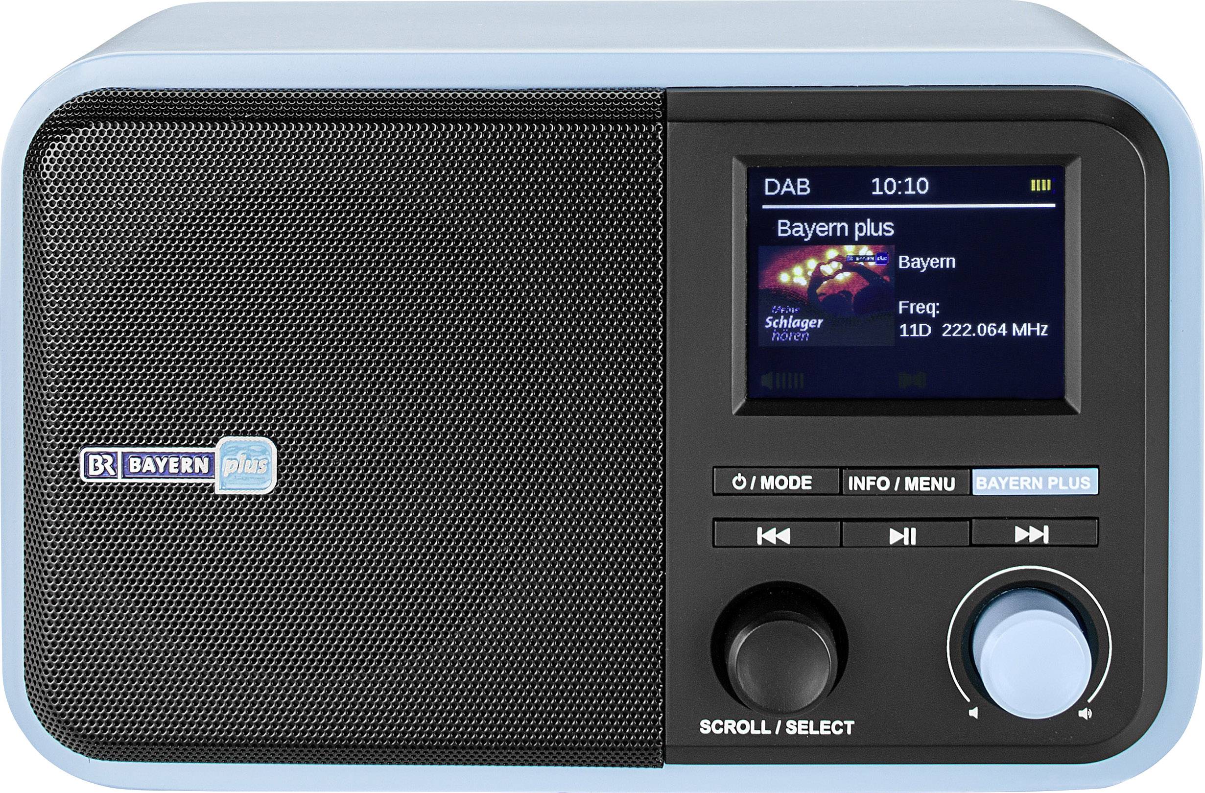 Dual Bayern Plus Tischradio DAB+, UKW AUX, Bluetooth®, SD, USB wiederaufladbar Blau