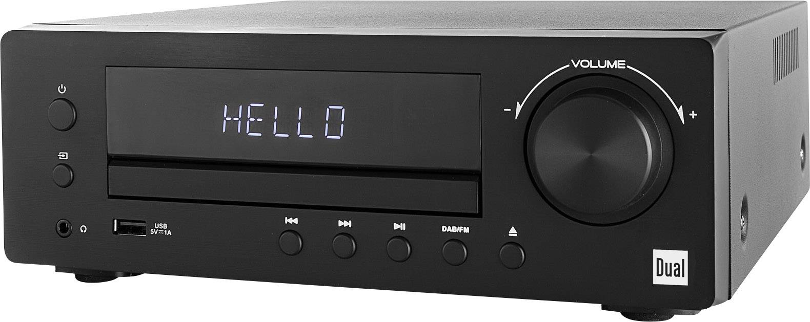 Dual DAB-MS 170 Stereoanlage Bluetooth®, CD, DAB+, UKW, USB, AUX, Inkl. Lautsprecherbox 2 x 25W Schwarz