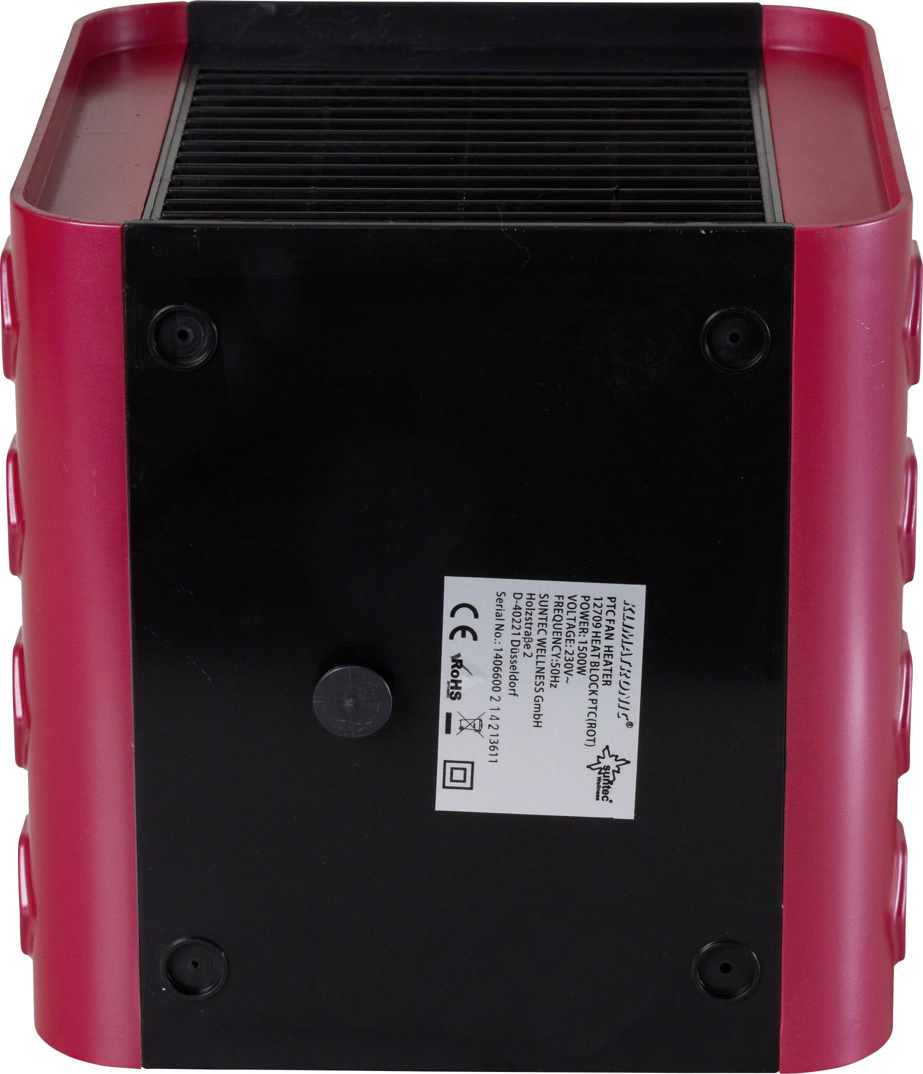 Suntec 12709 PTC-Heizgerät Block PTC 13 m² Rot, Schwarz