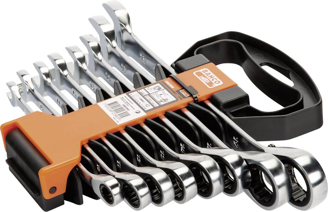 Bahco 1RM/SH8 Knarren-Ring-Maulschlüssel-Satz Schlüsselweite (Metrisch) 8 - 19mm