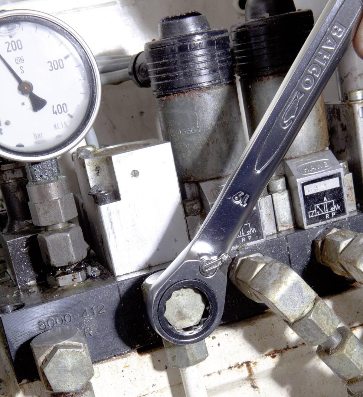 Bahco 1RM/SH8 Knarren-Ring-Maulschlüssel-Satz Schlüsselweite (Metrisch) 8 - 19mm