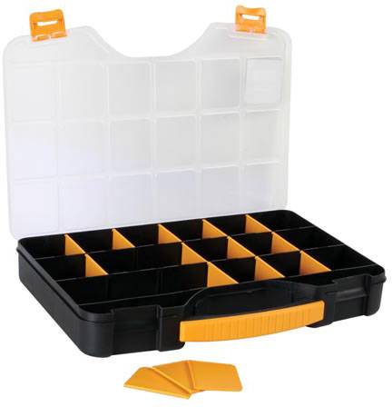 Velleman OMR18 Sortimentskasten (L x B x H) 415 x 286 x 61 mm Anzahl Fächer: 18 Inhalt 1 St.