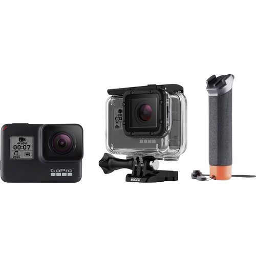 GoPro HERO 7 BLACK inkl. Super Suit und Handgriff Action Cam Full-HD, Wasserfest, Touch-Screen, 4K