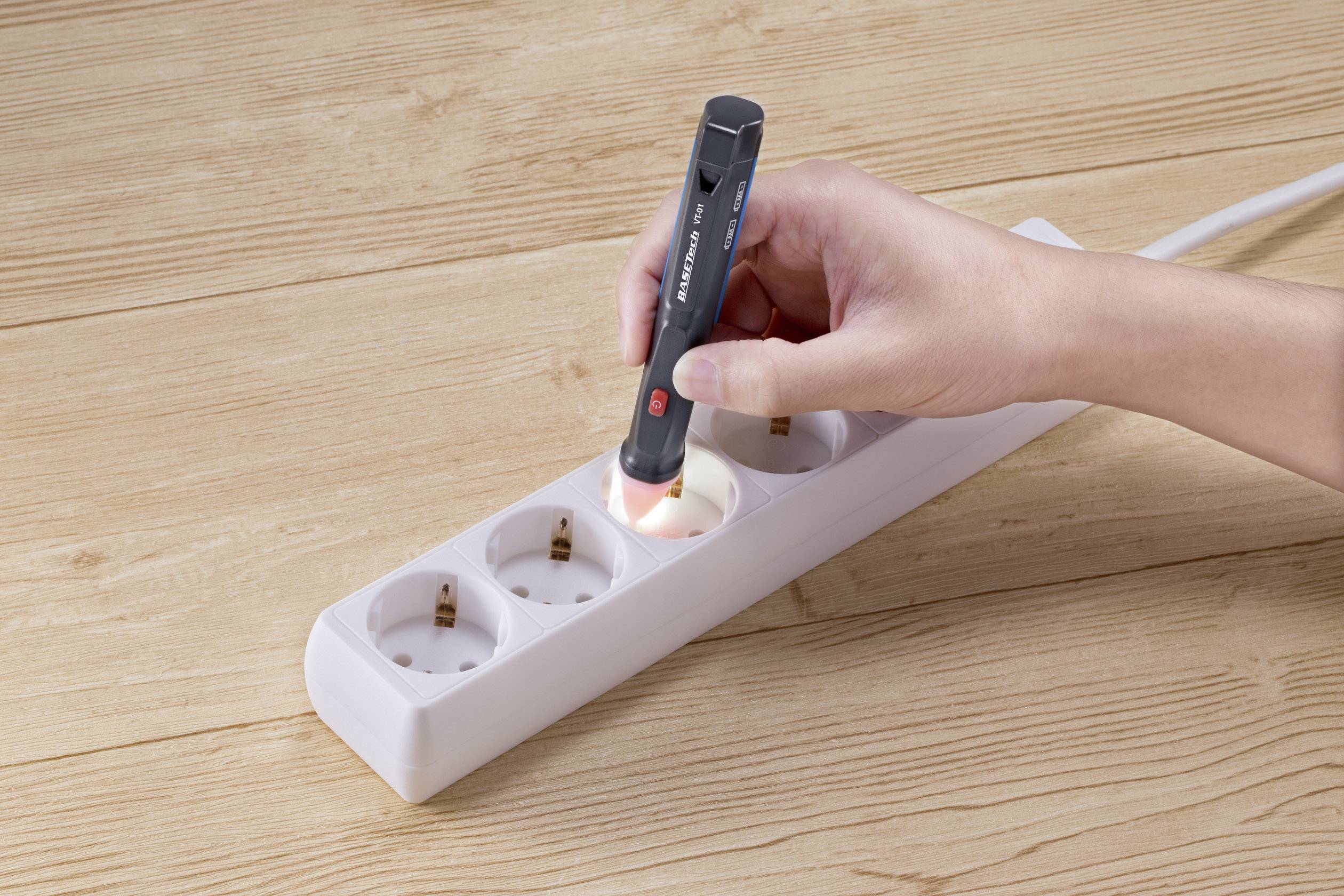 Basetech VT-01 Berührungsloser Spannungsprüfer CAT III 1000V LED