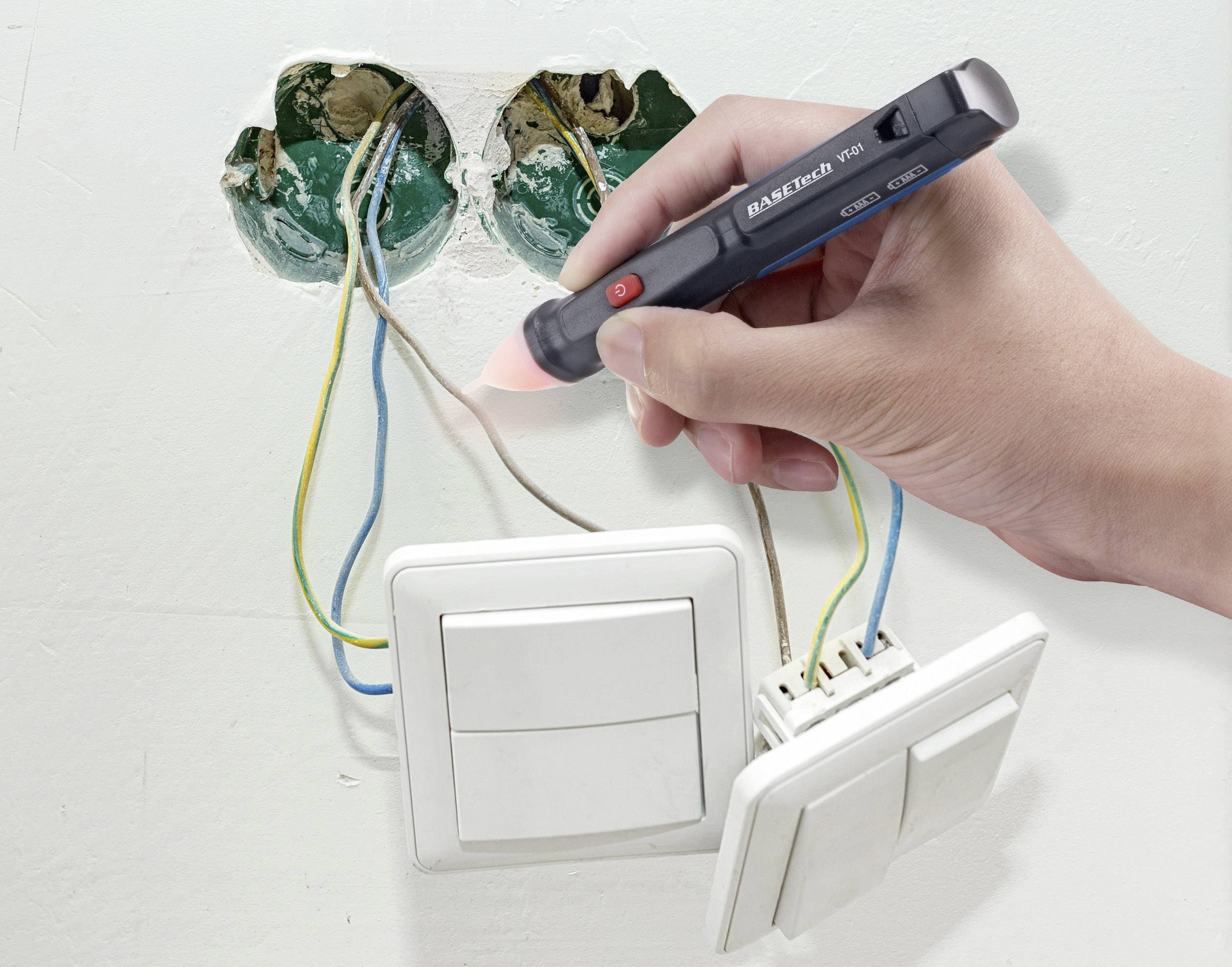 Basetech VT-01 Berührungsloser Spannungsprüfer CAT III 1000V LED