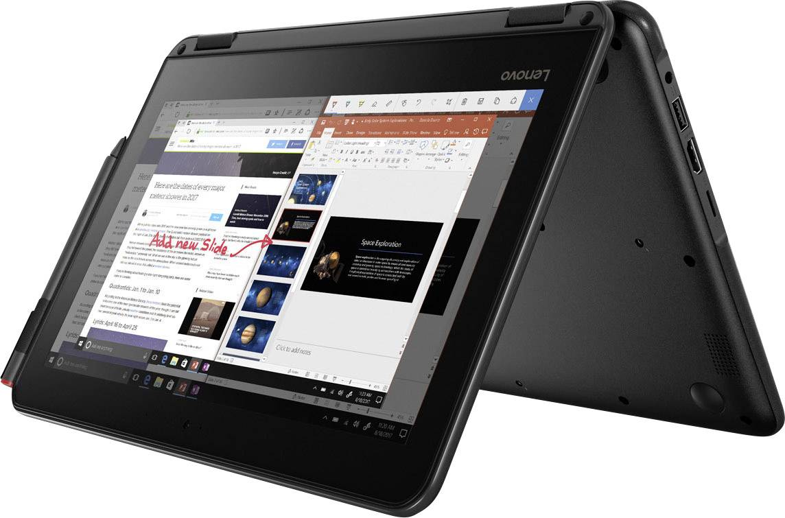 Lenovo 300e 29.5cm (11.6 Zoll) Notebook Intel® Pentium® Silver N5000 4GB 128GB eMMC Intel UHD Graphics 605 Windows® 10 Pro Schwarz