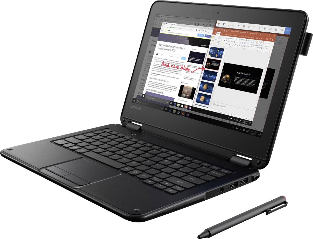Lenovo 300e 29.5cm (11.6 Zoll) Notebook Intel® Pentium® Silver N5000 4GB 128GB eMMC Intel UHD Graphics 605 Windows® 10 Pro Schwarz