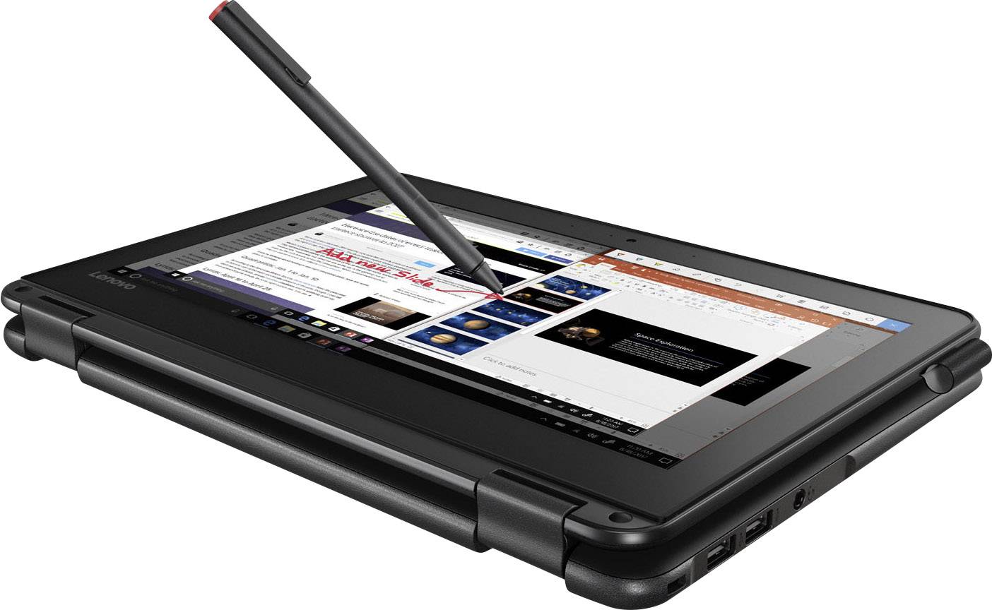 Lenovo 300e 29.5cm (11.6 Zoll) Notebook Intel® Pentium® Silver N5000 4GB 128GB eMMC Intel UHD Graphics 605 Windows® 10 Pro Schwarz