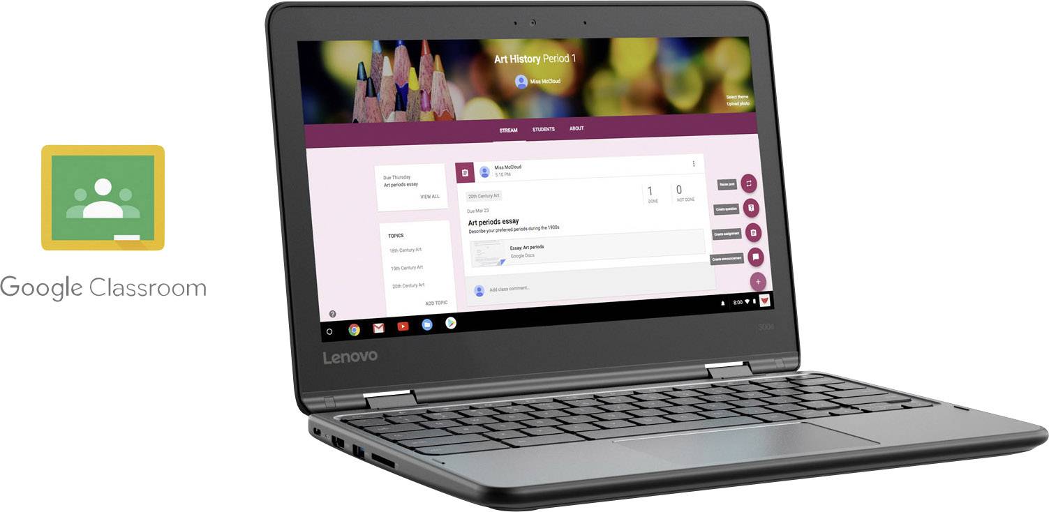 Lenovo 300e 29.5cm (11.6 Zoll) Chromebook MediaTek MTK 8173C 4GB 32GB eMMC Google Chrome OS Schwarz