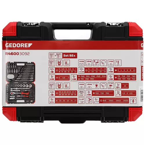 Gedore RED R46003092 Steckschlüsseleinsatz-Set 92teilig 3300062 Gedore RED R46003092 Steckschlüsseleinsatz-Set 92teilig 3300062
