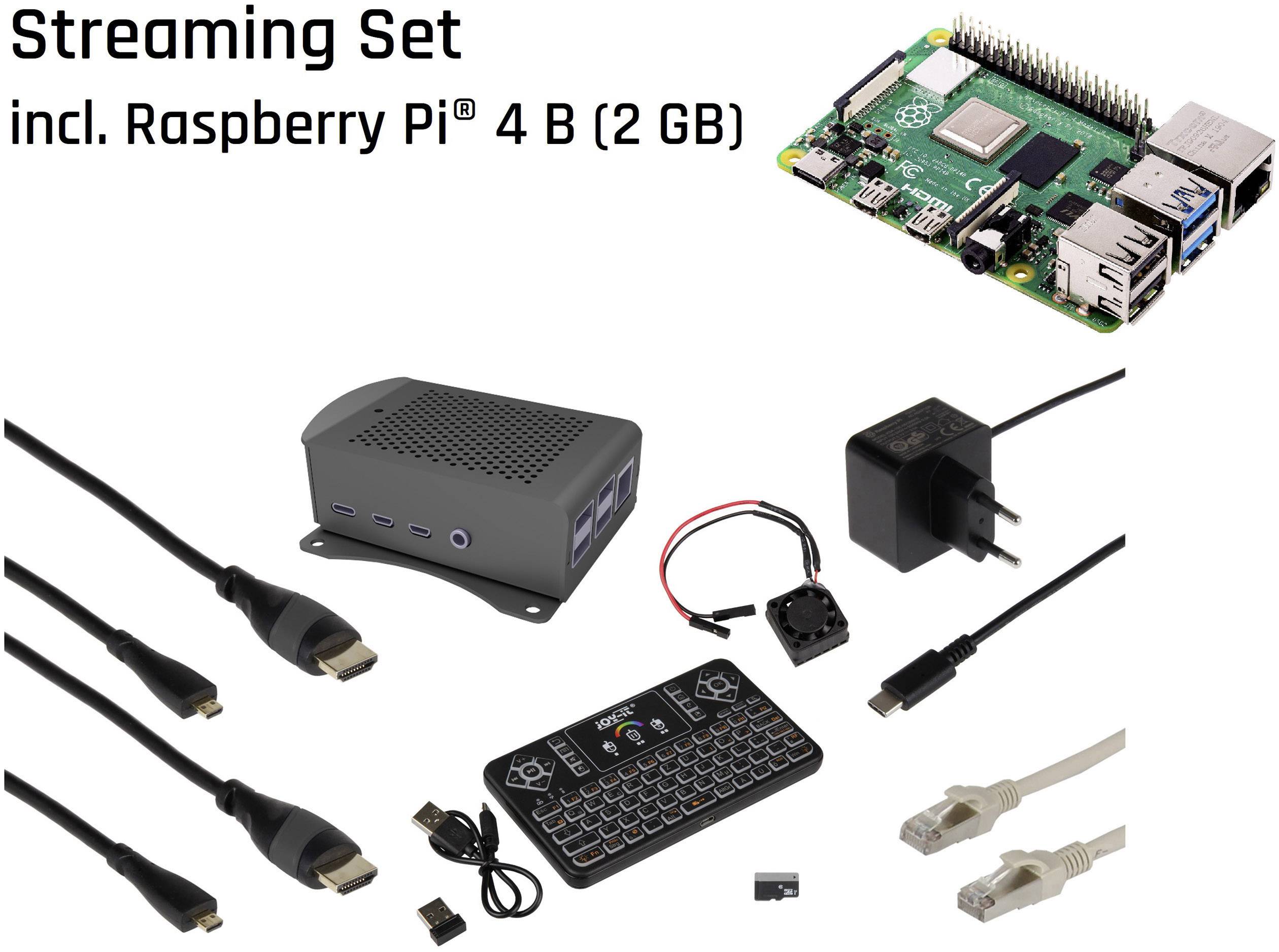 MAKERFACTORY Streaming Set Raspberry Pi® 4 B 2GB 4 x 1.5GHz inkl. Aufbewahrungskoffer, inkl. Gehäuse, inkl. Netzteil, ink