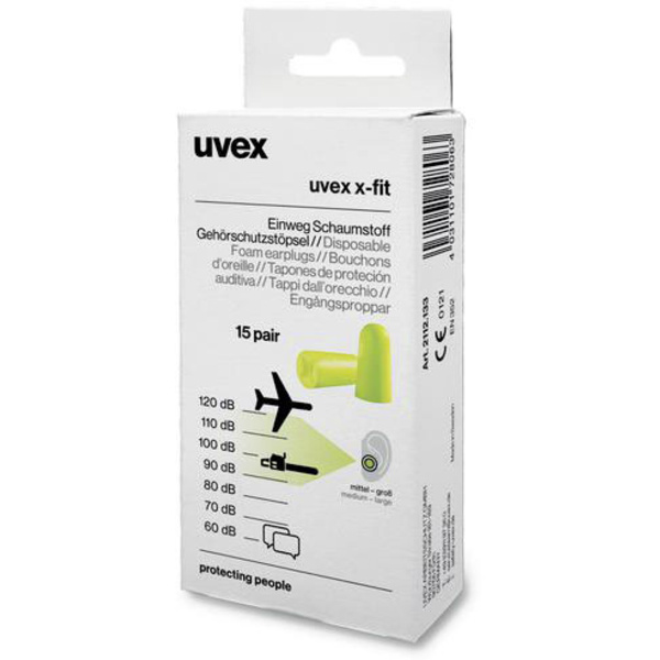 Uvex 2112133 x-fit Gehörschutzstöpsel 37 dB einweg 15 Paar